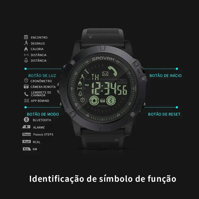 Relógio SmartWatch Militar Masculino T-Watch + Frete Grátis Apenas Hoje 🔥 - lojasneris